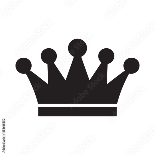 Simple black and white illustration of a classic royal crown design