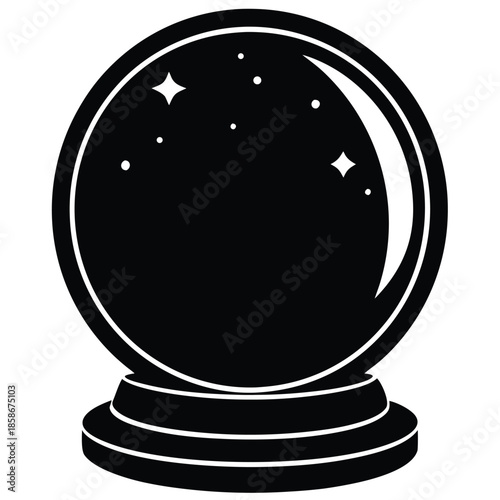 crystal ball vector on white background