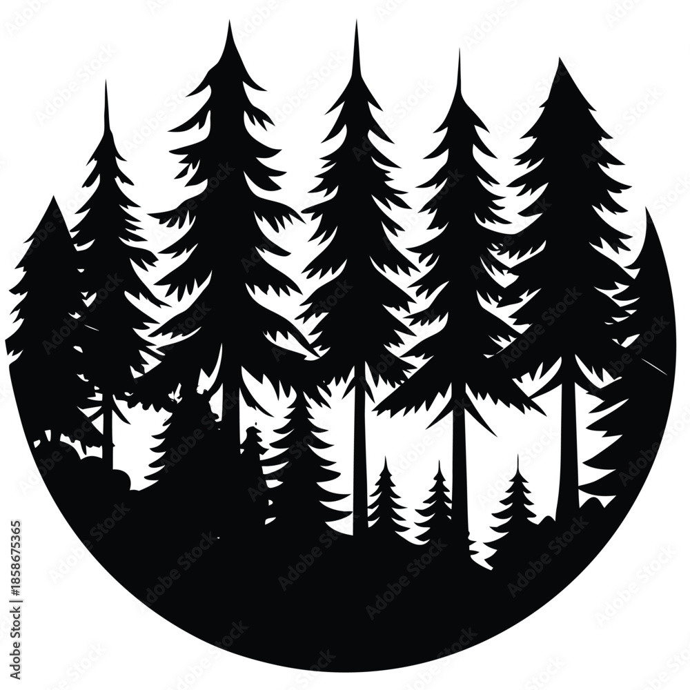 Obraz premium foggy forest vector on white background