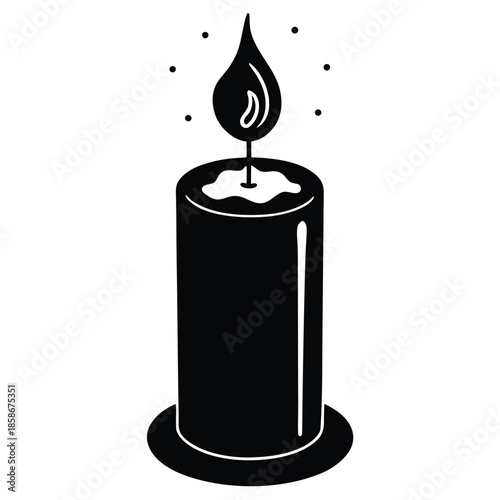 flickering candle vector on white background