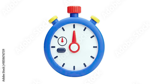 3D Stopwatch Timing Concept on White Background