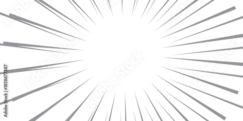 Comic speed lines background. Cartoon book explosion background. Superhero radial line pattern frame. Manga or anime sunburst wallpaper. Vector impact backdrop. Pop art flash beams or rays effect