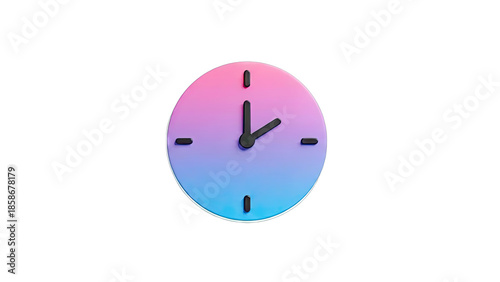 Gradient Clock Showing Time at 2 o'clock on White