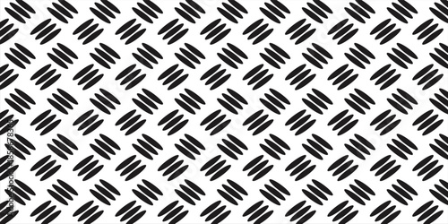 Diamond plate metal seamless pattern. Diamond structure texture. Metal construction background. Geometric diagonal tread stainless floor.