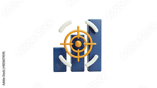 Targeting Growth: 3D Illustration of Business Goals