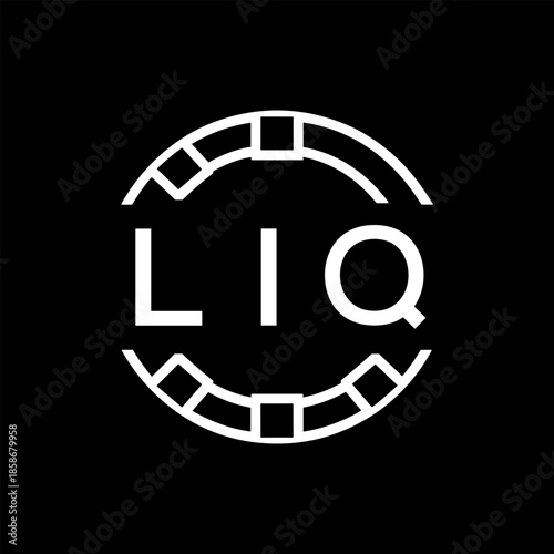 Clean Line Art Monogram Emblem for Brands, LIQ  Later Logo, Unique Letter Logo with Circular Motif, 
