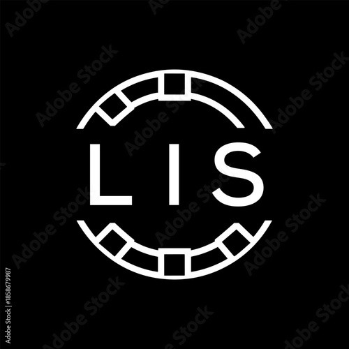 Clean Line Art Monogram Emblem for Brands, LIS  Later Logo, Unique Letter Logo with Circular Motif, 
