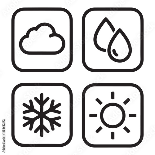Weather icons representing different conditions
