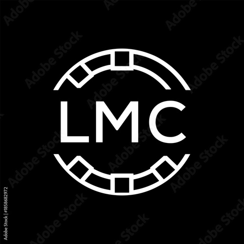 Clean Line Art Monogram Emblem for Brands, LMC  Later Logo, Unique Letter Logo with Circular Motif, 
