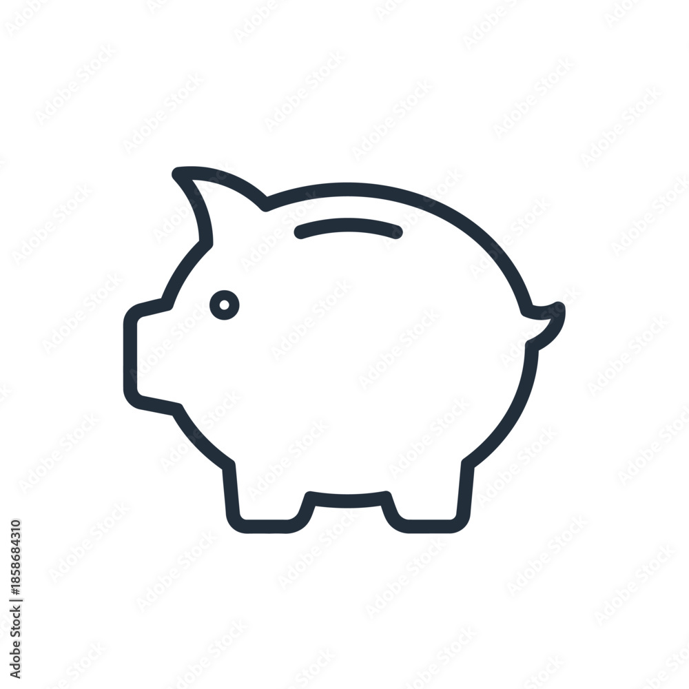 Obraz premium Cute Cartoon Pig Icon for Animal and Farming Concepts