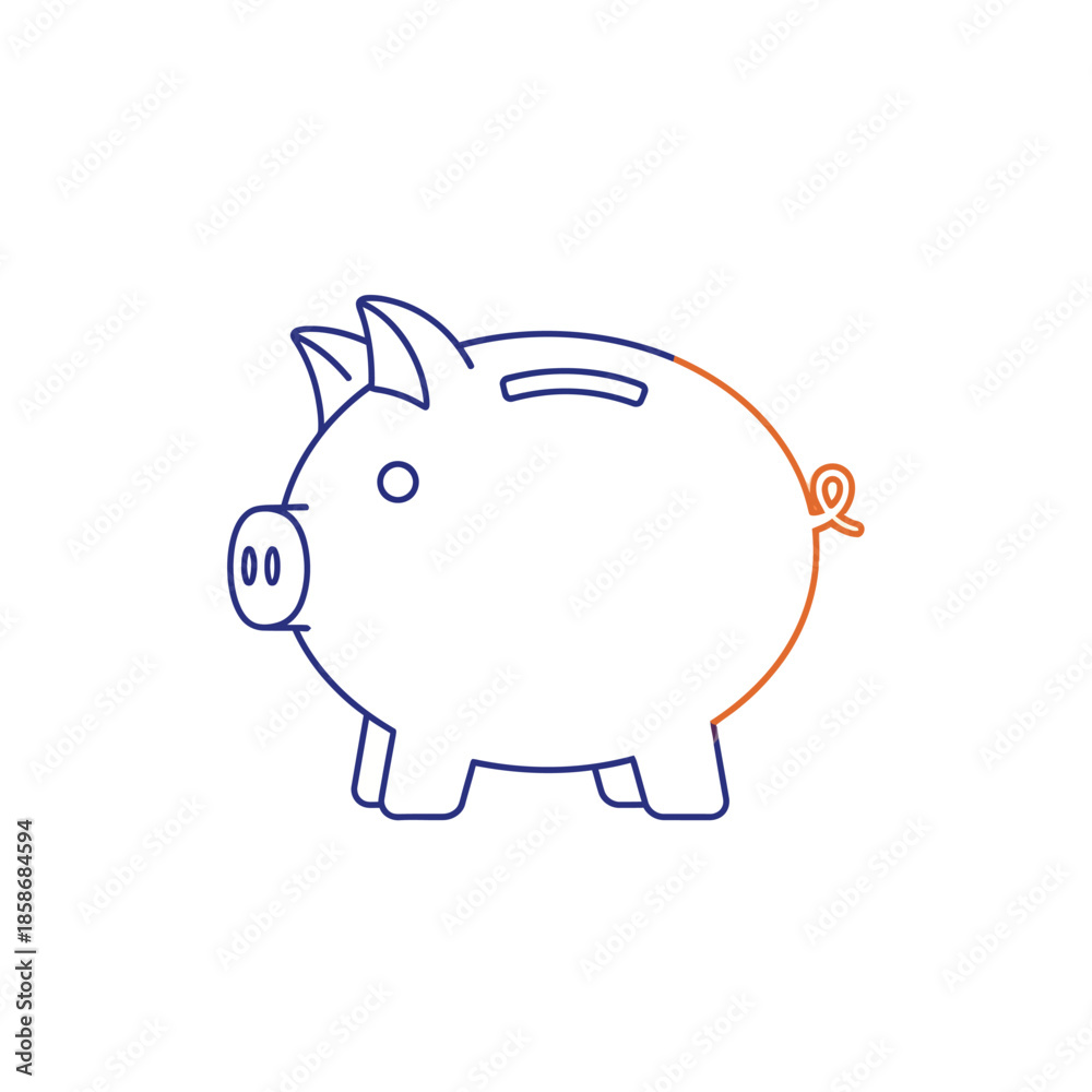 Fototapeta premium Cute Cartoon Piggy Bank Illustration for Financial and Savings Concepts