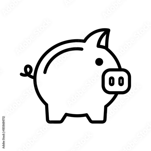 Cute Cartoon Piggy Bank Illustration for Financial Savings and Money Management