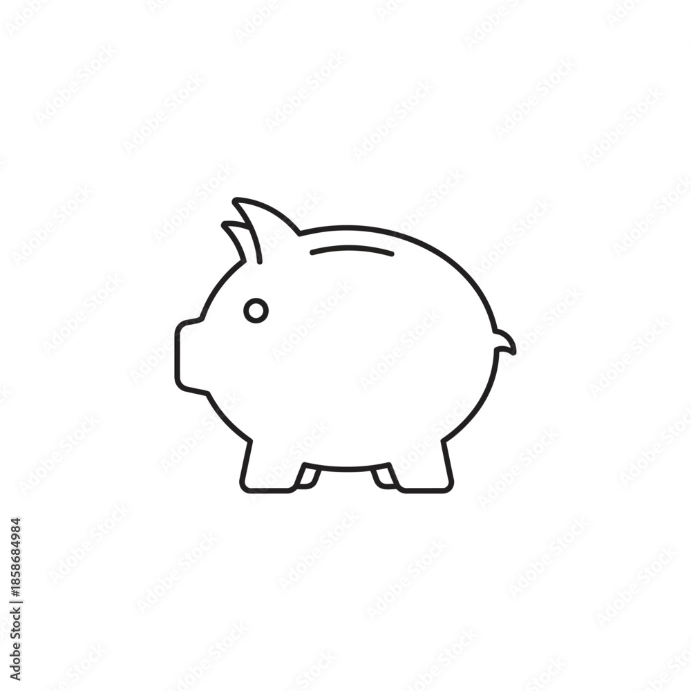 Fototapeta premium Cute Cartoon Piggy Bank Illustration for Saving Money Concept