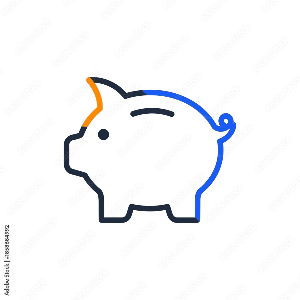 Obraz premium Cute Minimalist Pig Character Illustration for Animal and Farm Themes