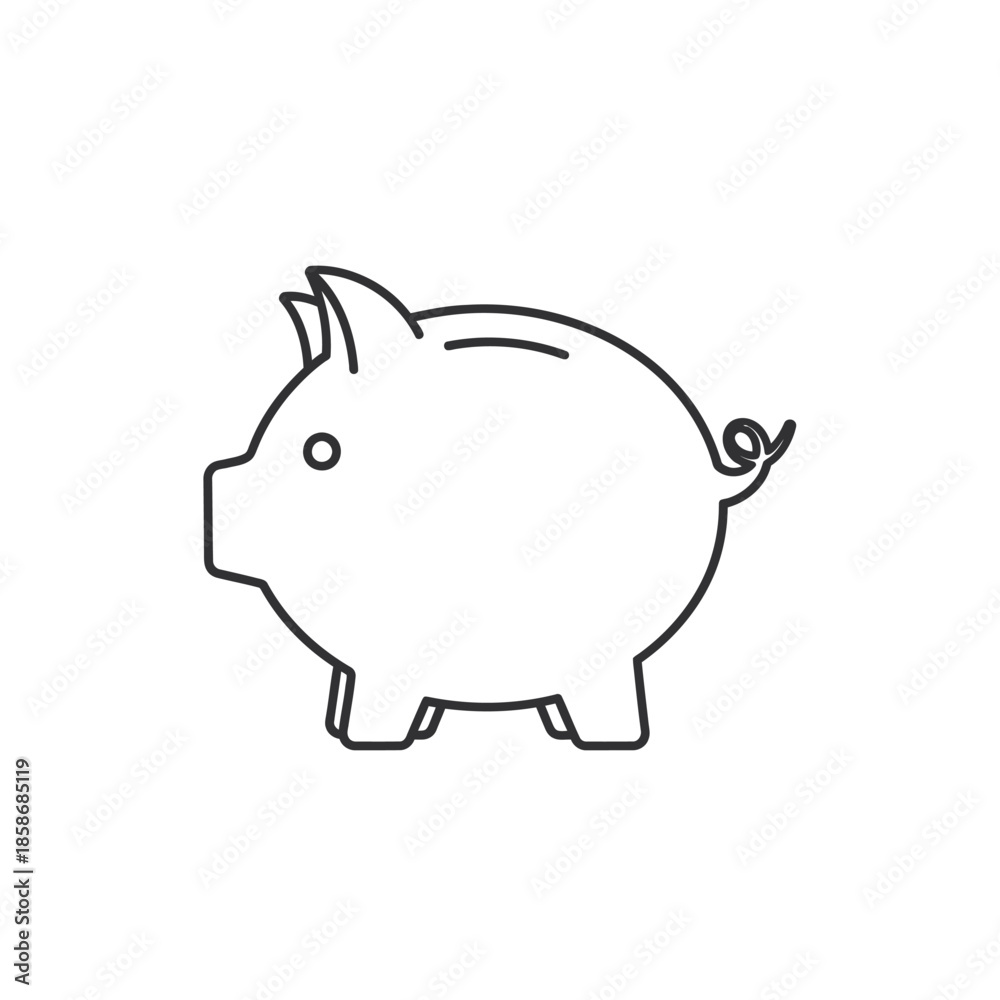 Obraz premium Cute Pig Outline Illustration for Animal and Farm Related Content