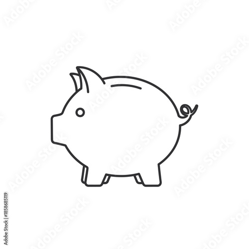 Cute Pig Outline Illustration for Animal and Farm Related Content