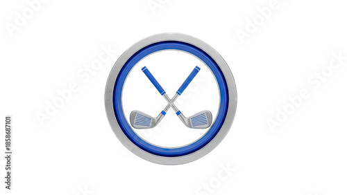 Golf Clubs Crossed in a Circle Logo