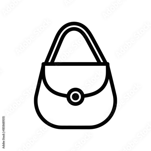 Flat Line Art Handbag Icon for Fashion Accessories and Lifestyle Visuals
