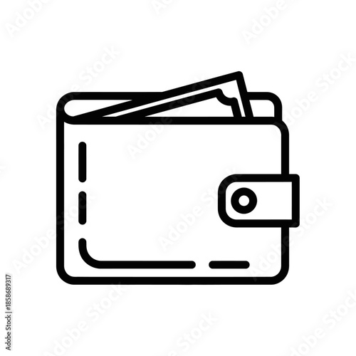 Illustration of a Wallet with Banknotes for Financial and Money Management Concepts
