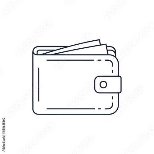 Empty Wallet Icon Illustration for Financial or Budgeting Concepts
