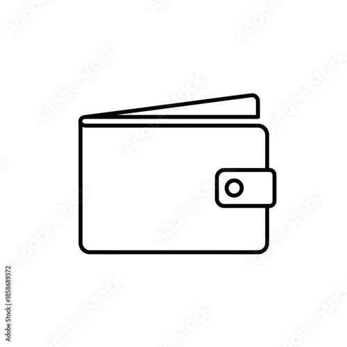 Minimalist Black and White Wallet Icon Representing Finance and Finance Management