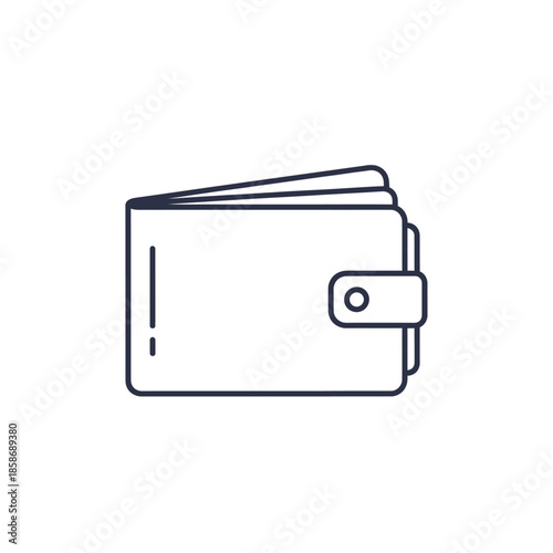 Minimalist Black and White Wallet Illustration for Financial and Business Themes