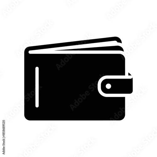 Minimalist Black Wallet Icon for Financial and Business Usage