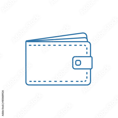 Empty Wallet Illustration, Minimalist Financial Concept for Budget Planning