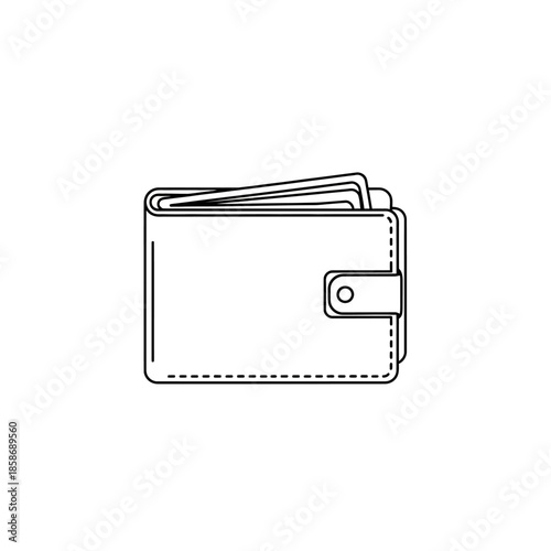 Empty Wallet Isolated on White Background for Financial and Business Concepts