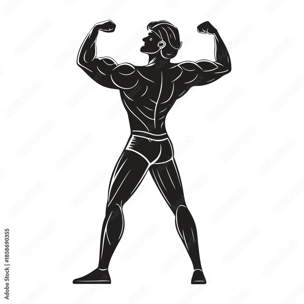 Fototapeta premium fitness glowing man vector white background.