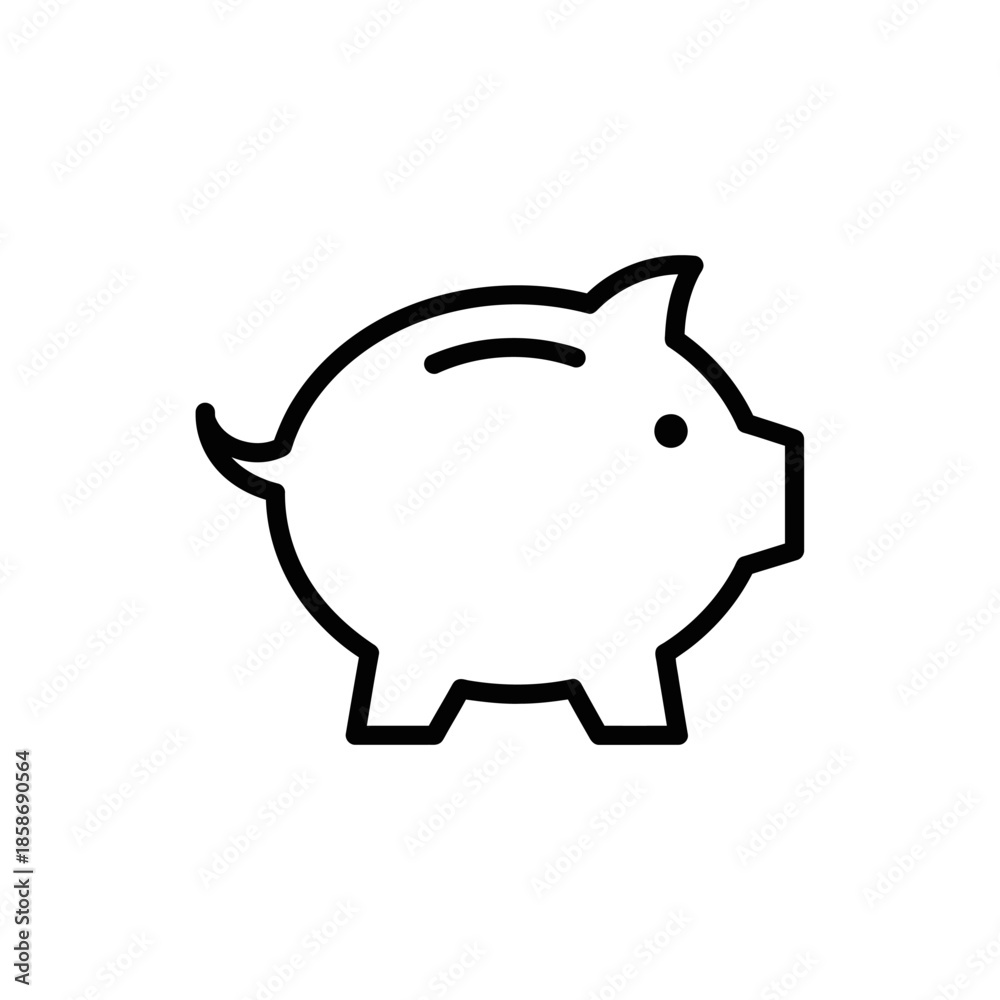 Obraz premium Minimalist Illustration of a Piggy Bank for Financial Savings Concept