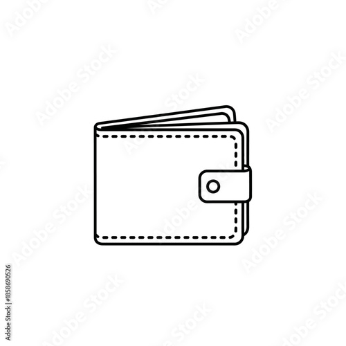 Minimalist Icon of a Wallet Illustration for Financial and Payment Concepts