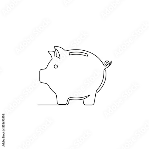 Minimalist Illustration of a Piggy Bank for Saving and Finance Concepts