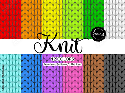 色違いのシームレスパターンのセット ニット