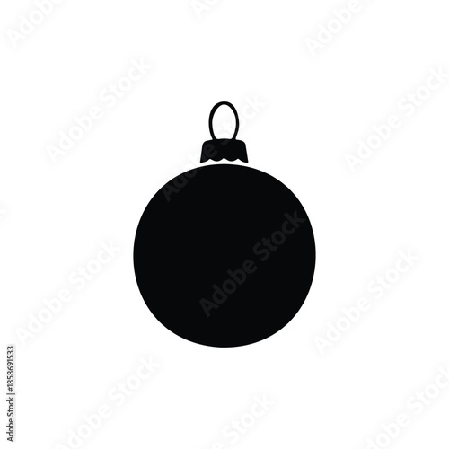 Christmas ball silhouette icon vector flat design.