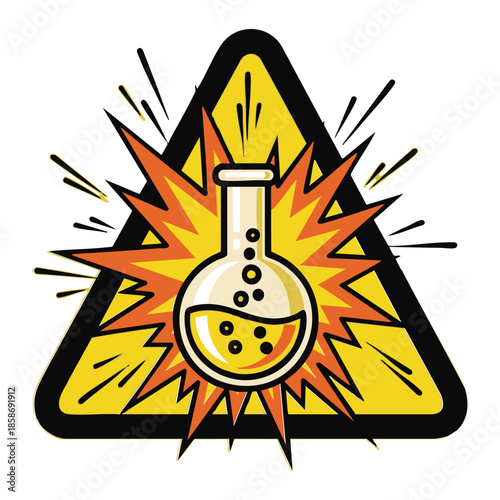 Exploding Chemistry Flask Vector