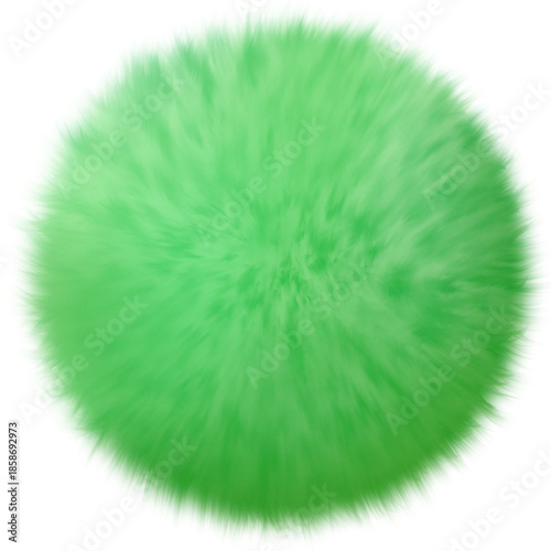Green fluffy ball