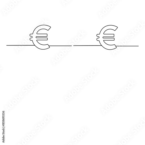 Vector continuous line drawing of euro money stack and economy concept
