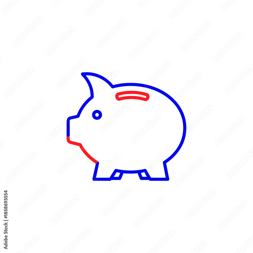 Obraz premium Minimalist Line Art Illustration of a Piggy Bank for Financial Savings Concept