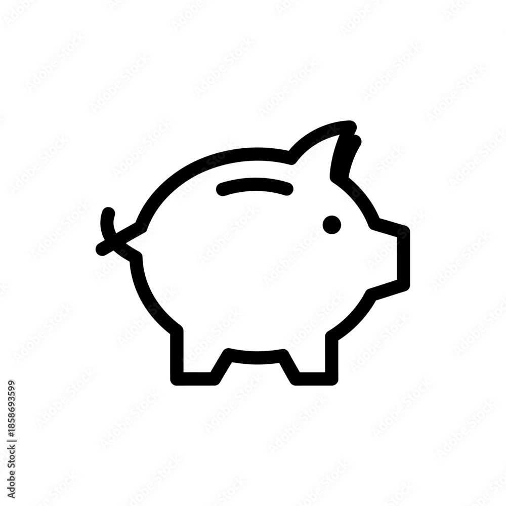 Obraz premium Minimalist Line Art Illustration of a Piggy Bank for Saving and Finance Concepts