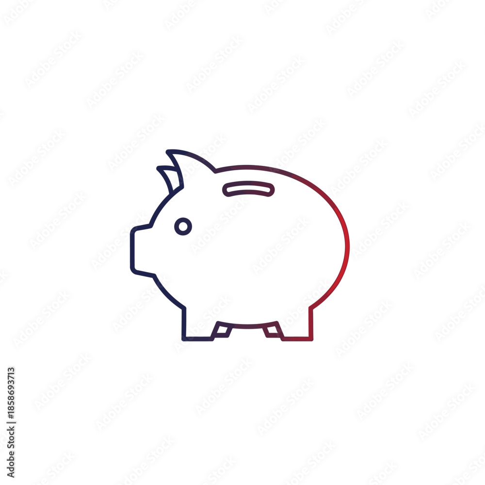 Obraz premium Minimalist Line Art of Piggy Bank for Financial Savings and Budgeting