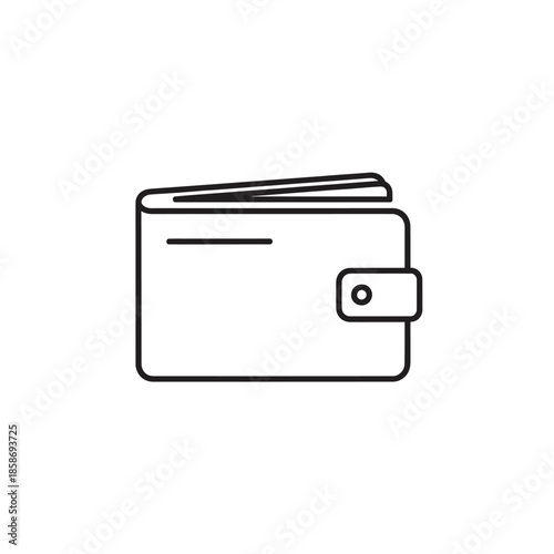 Minimalist Line Art Illustration of a Wallet for Financial and Personal Security Topics