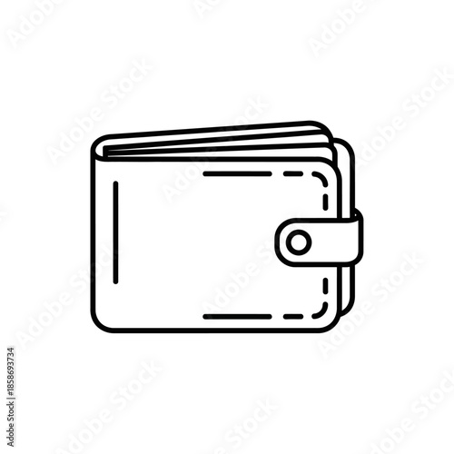 Minimalist Line Art Illustration of a Wallet for Financial and Personal Finance Concepts
