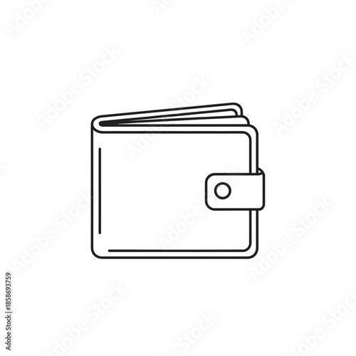 Minimalist Line Art Illustration of a Wallet for Financial and Personal Security Concepts