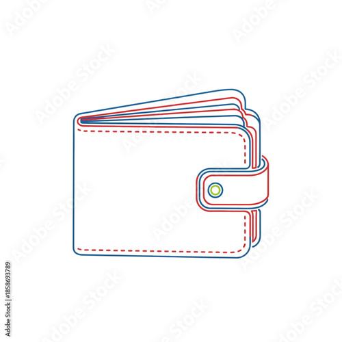 Minimalist Line Art Illustration of an Open Wallet for Financial or Banking Concepts