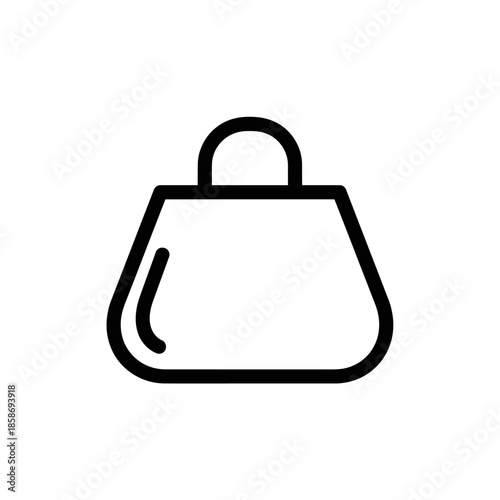 Minimalist Line Drawing of a Shopping Bag for Retail and Commerce Visuals