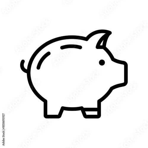 Minimalist Line Drawing of a Piggy Bank for Saving Money Concept