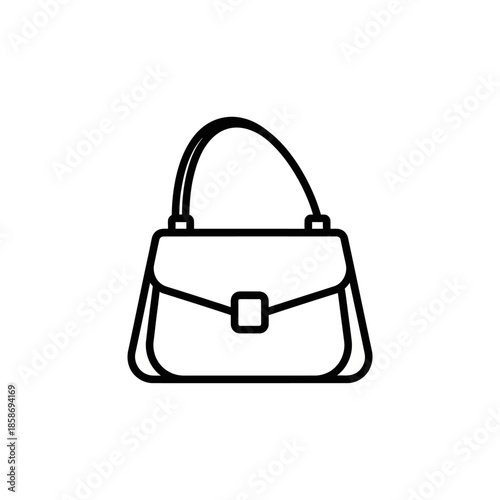 Minimalist Line Drawing of Handbag for Fashion Accessory Concept