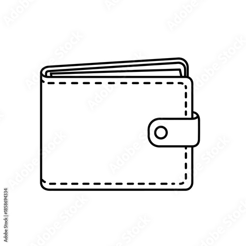 Minimalist Line Drawing of Wallet Icon for Financial or Branding Use
