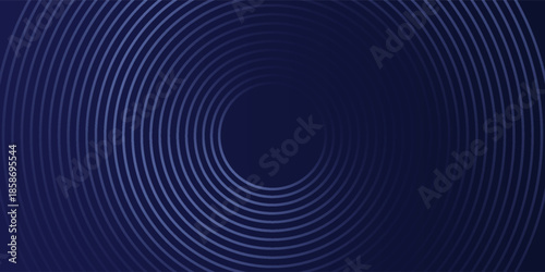 Abstract blue glowing geometric lines on dark blue background. Modern shiny blue circle lines pattern. Vector eps 10